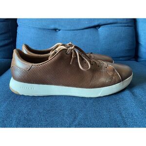 COLE HAAN Grandpro‎ Men 12M  C28871 British Tan Perforated Leather Sneakers